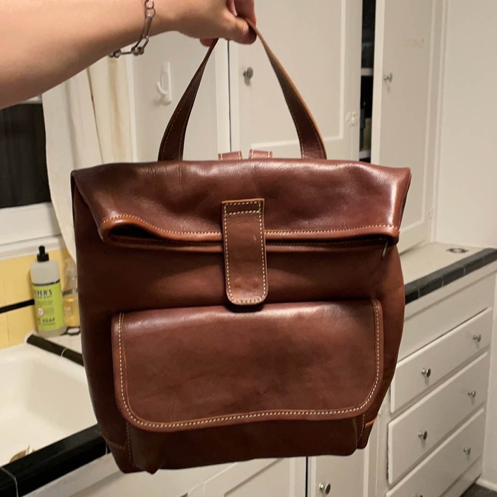 Handmade Moroccan leather backpack